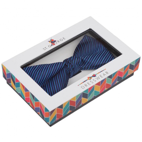 Blue Bow Tie with Diagonal Stripe